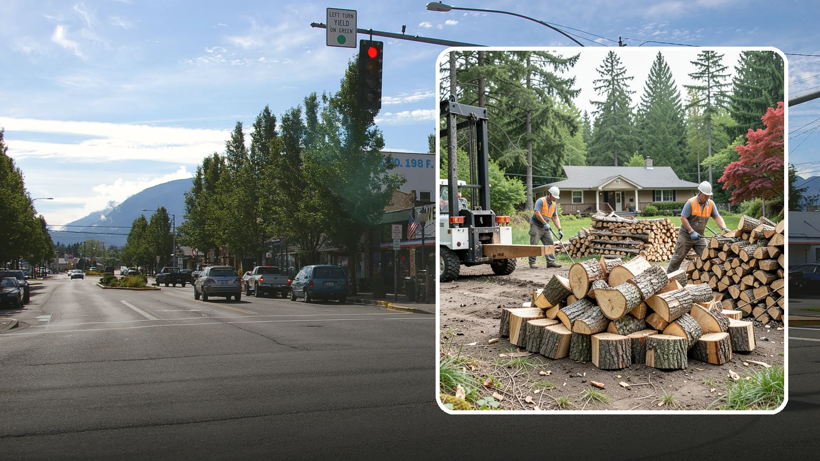 Log Splitting Service in North Bend, King County, WA - We bring the equipment and crew to split your logs into clean, stackable firewood right where they sit.