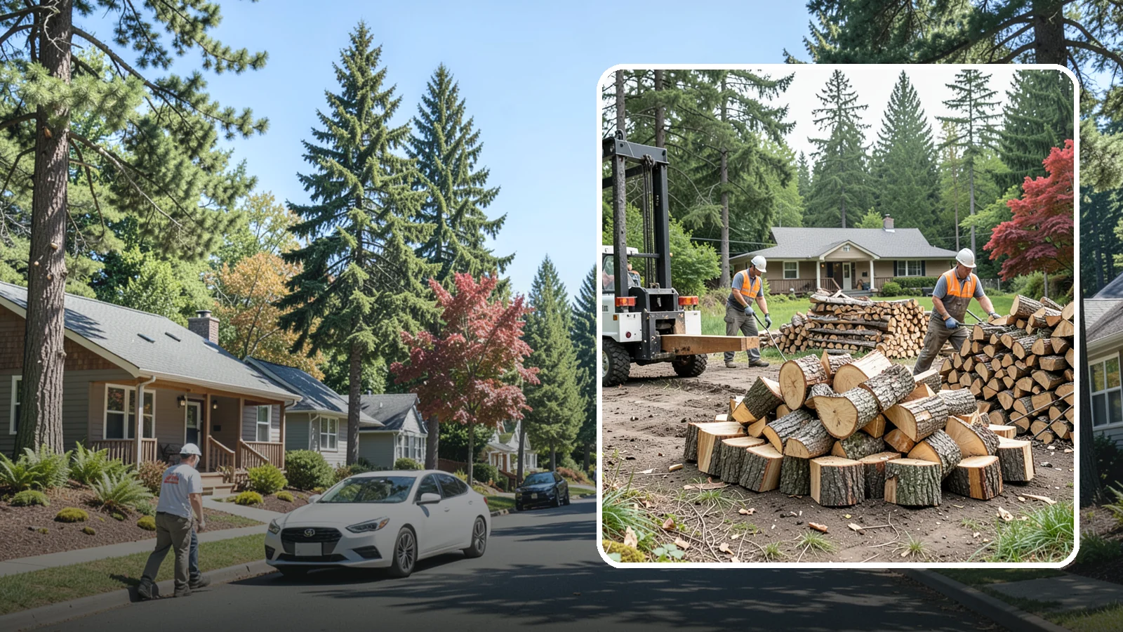 Log Splitting Service in Orting, Pierce County, WA - We bring the equipment and crew to split your logs into clean, stackable firewood right where they sit.