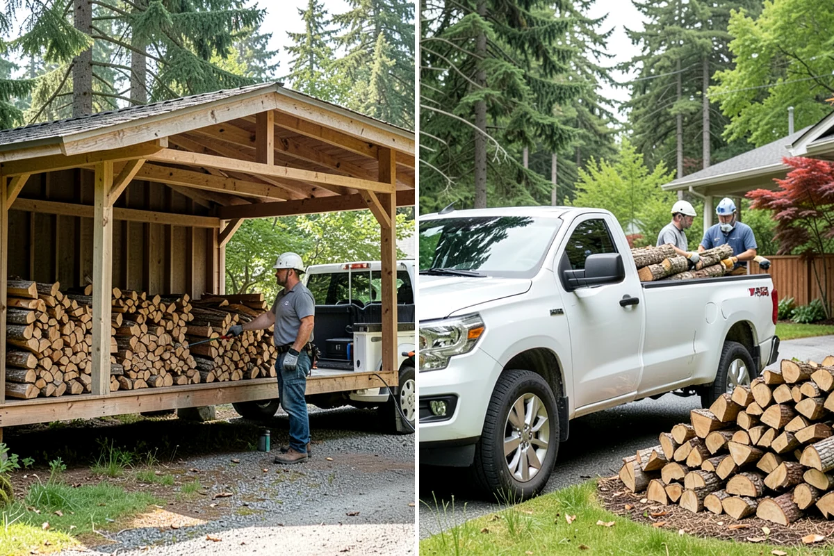 Log Splitting Service in Puyallup, Pierce County, WA - Assess the logs and confirm the split size you want