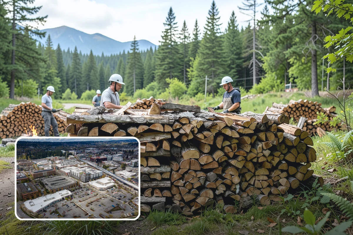 Log Splitting Service in Redmond, King County, WA - Turns raw logs into ready-to-stack firewood