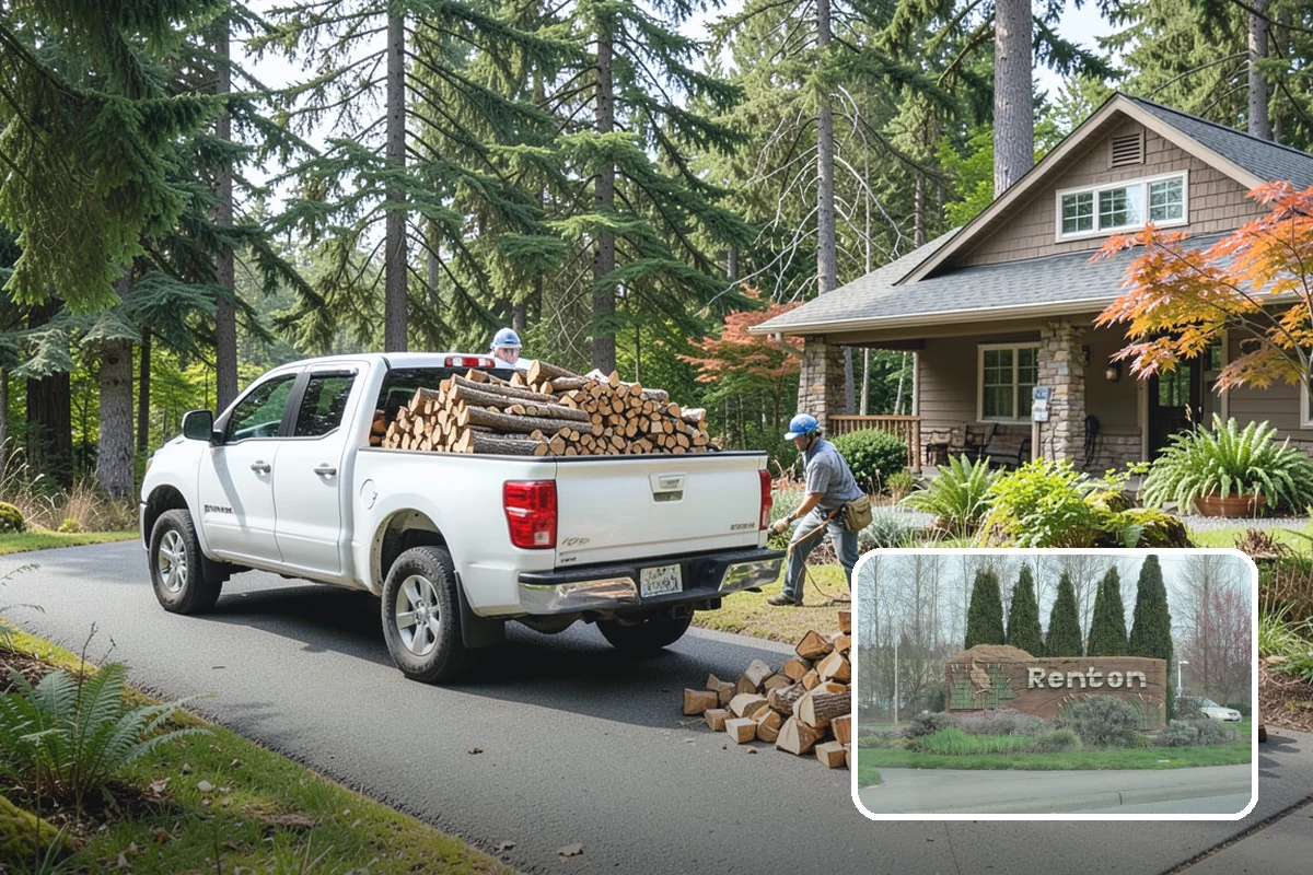 Log Splitting Service in Renton, King County, WA - Turns raw logs into ready-to-stack firewood