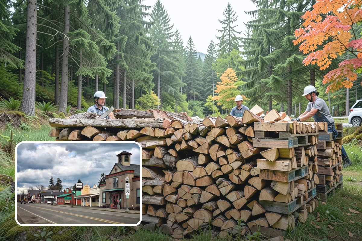 Log Splitting Service in Roy, Pierce County, WA - Turns raw logs into ready-to-stack firewood