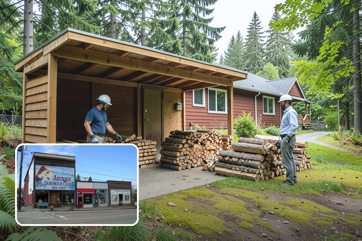 Log Splitting Service in Ruston, Pierce County, WA - Turns raw logs into ready-to-stack firewood