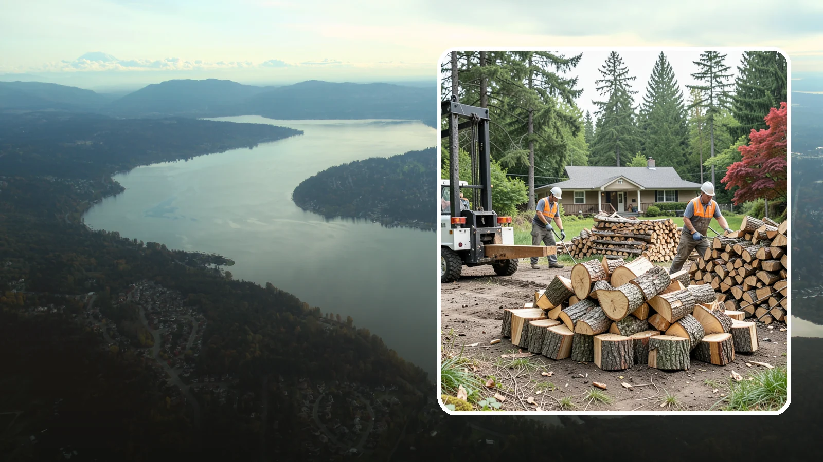 Log Splitting Service in Sammamish, King County, WA - We bring the equipment and crew to split your logs into clean, stackable firewood right where they sit.
