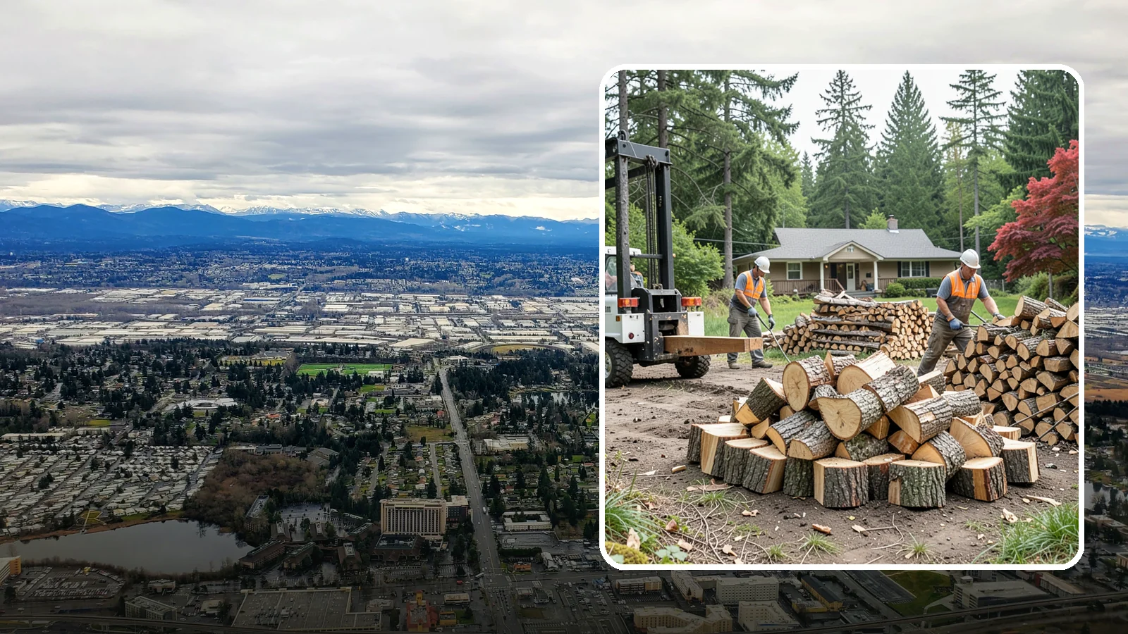 Log Splitting Service in SeaTac, WA - We bring the equipment and crew to split your logs into clean, stackable firewood right where they sit.
