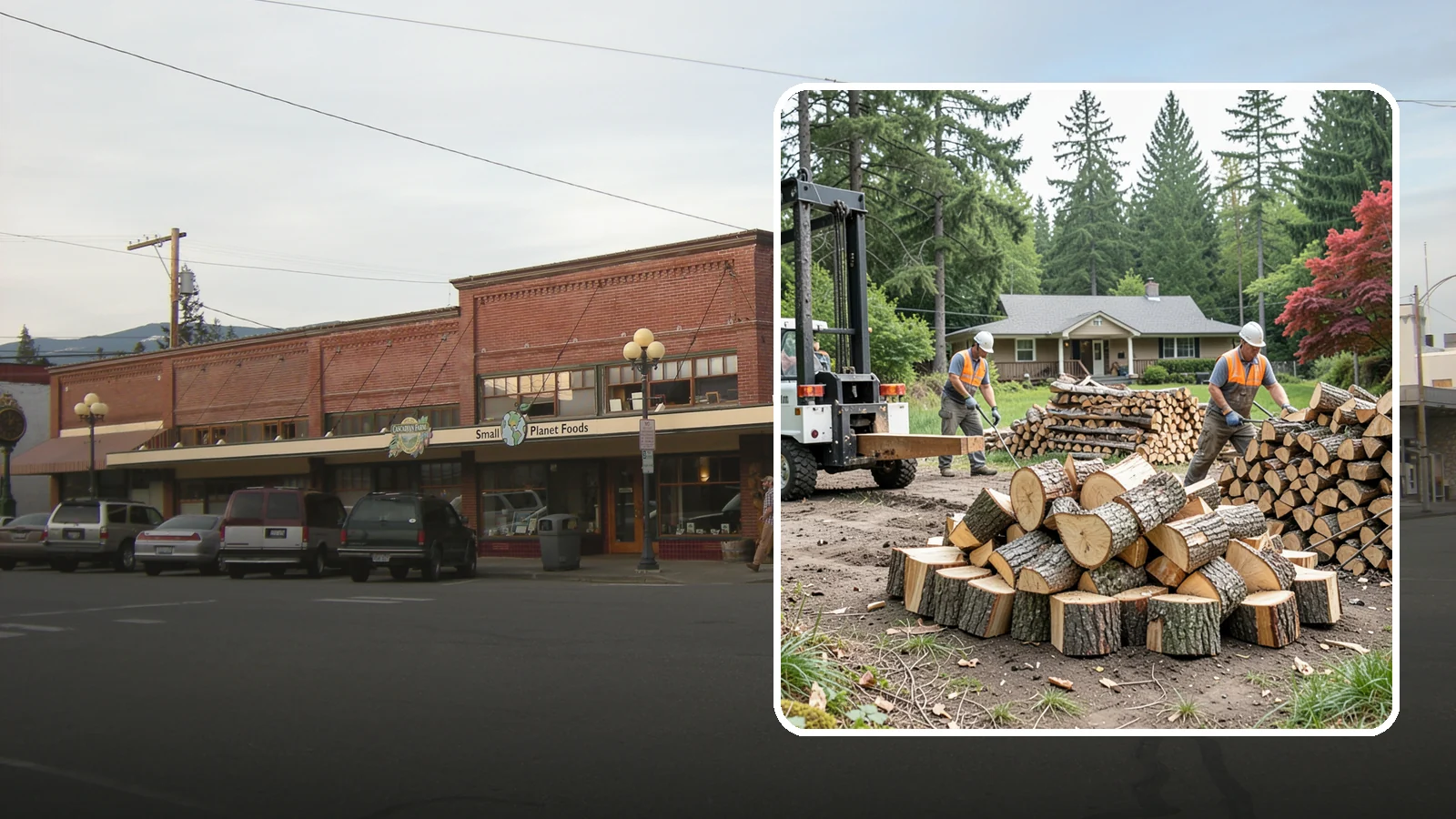 Log Splitting Service in Sedro-Woolley, Skagit County, WA - We bring the equipment and crew to split your logs into clean, stackable firewood right where they sit.