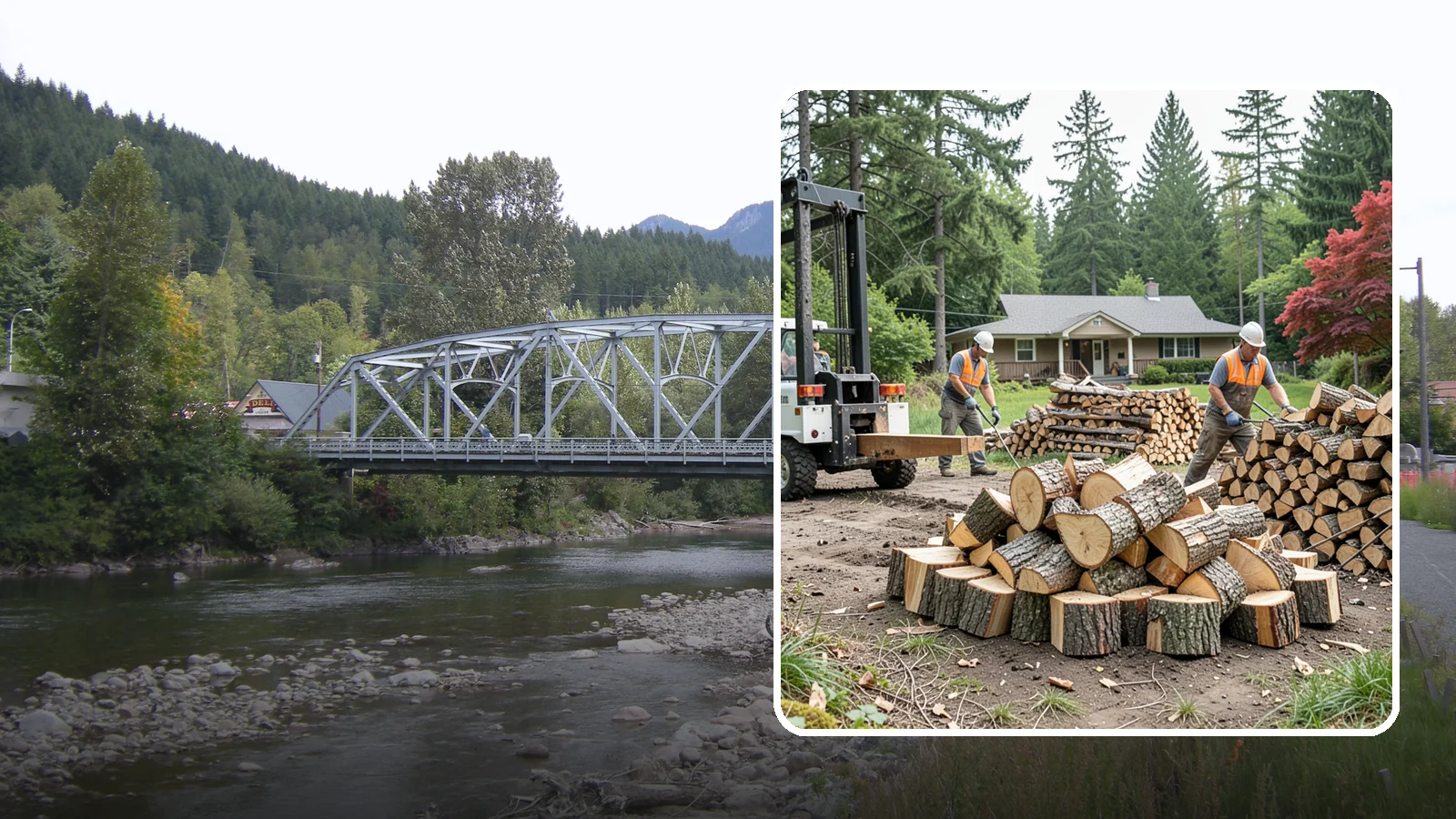 Log Splitting Service in Skykomish, King County, WA - We bring the equipment and crew to split your logs into clean, stackable firewood right where they sit.