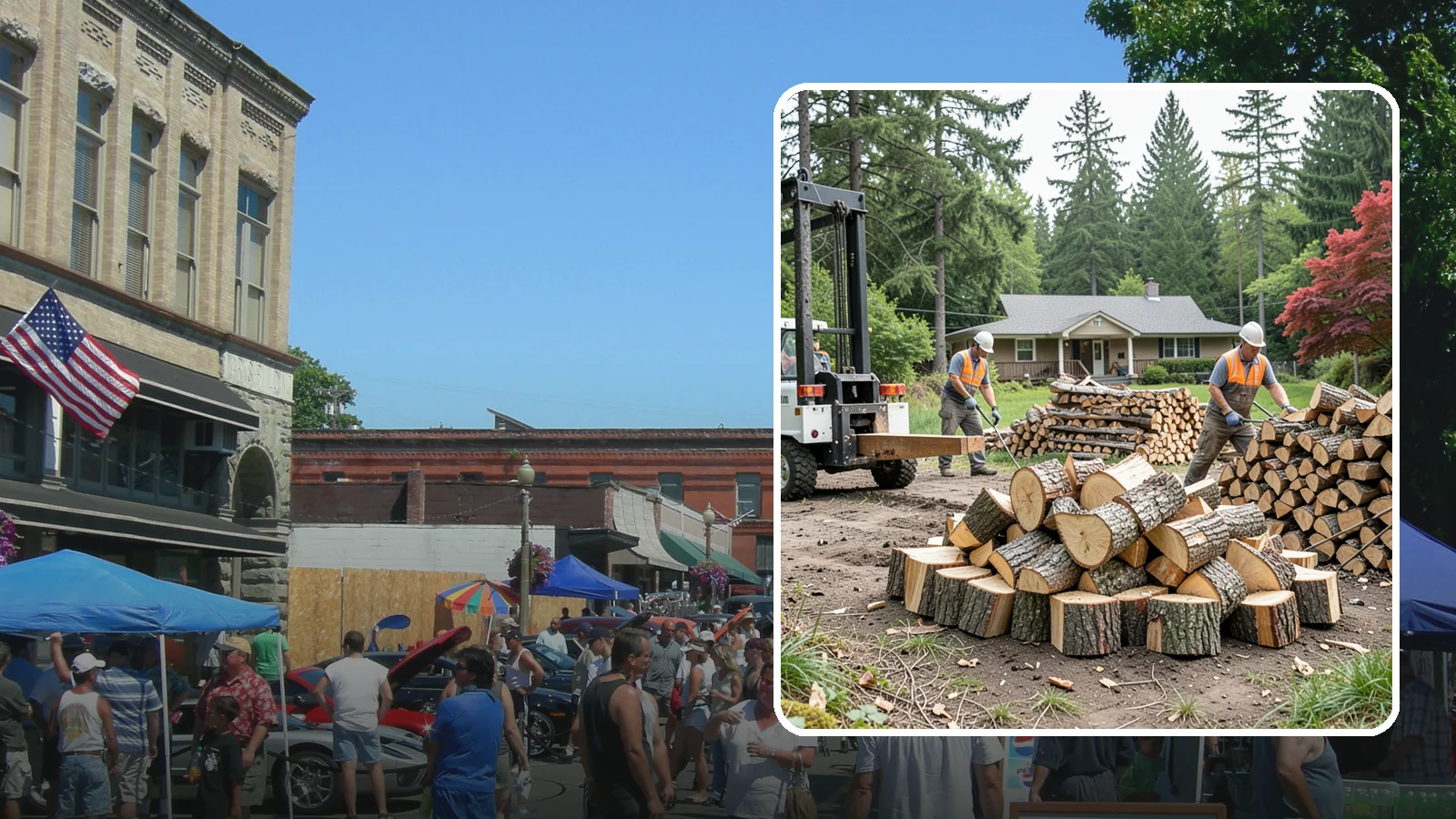 Log Splitting Service in Snohomish, Snohomish County, WA - We bring the equipment and crew to split your logs into clean, stackable firewood right where they sit.