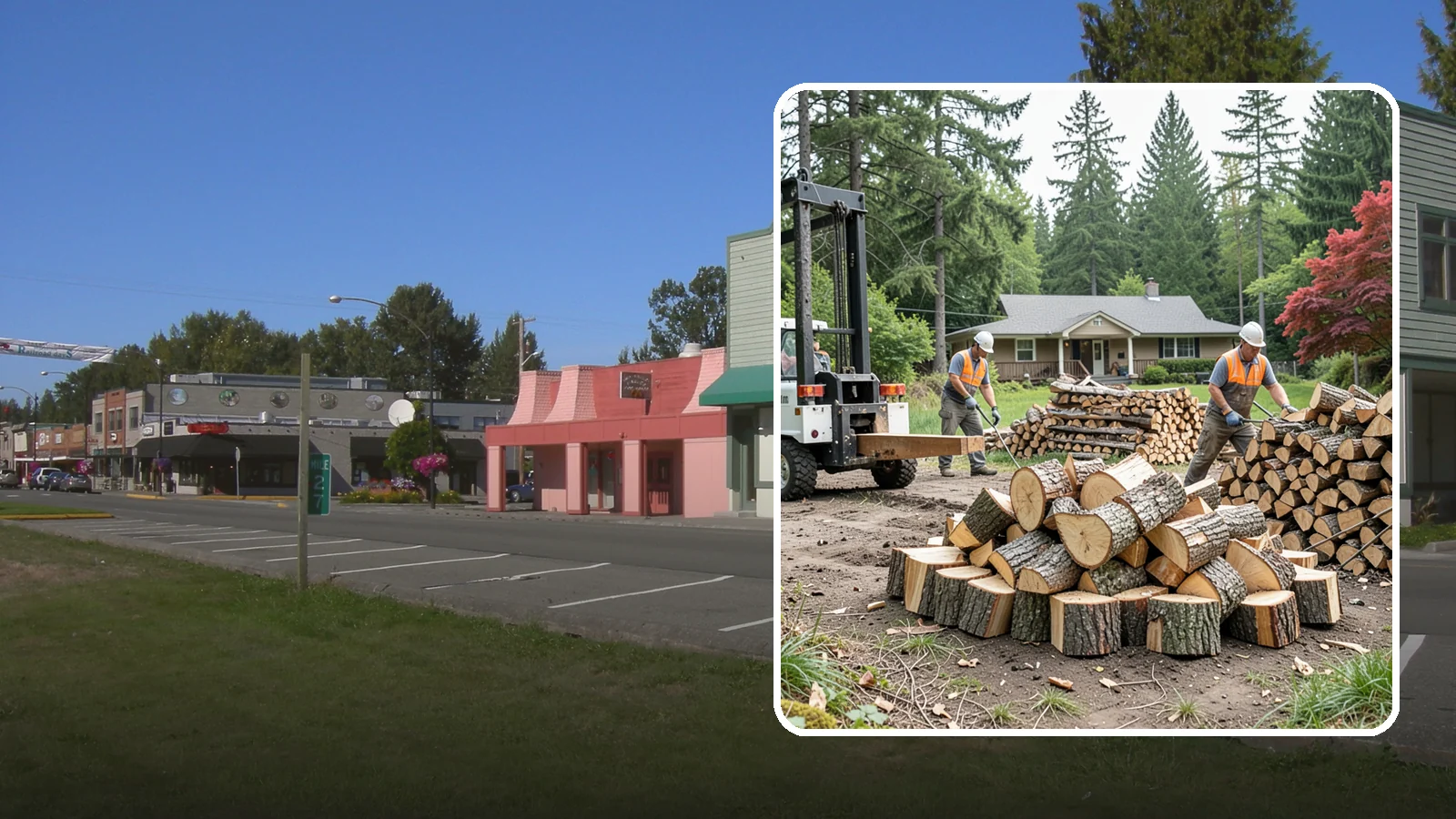 Log Splitting Service in Snoqualmie, King County, WA - We bring the equipment and crew to split your logs into clean, stackable firewood right where they sit.