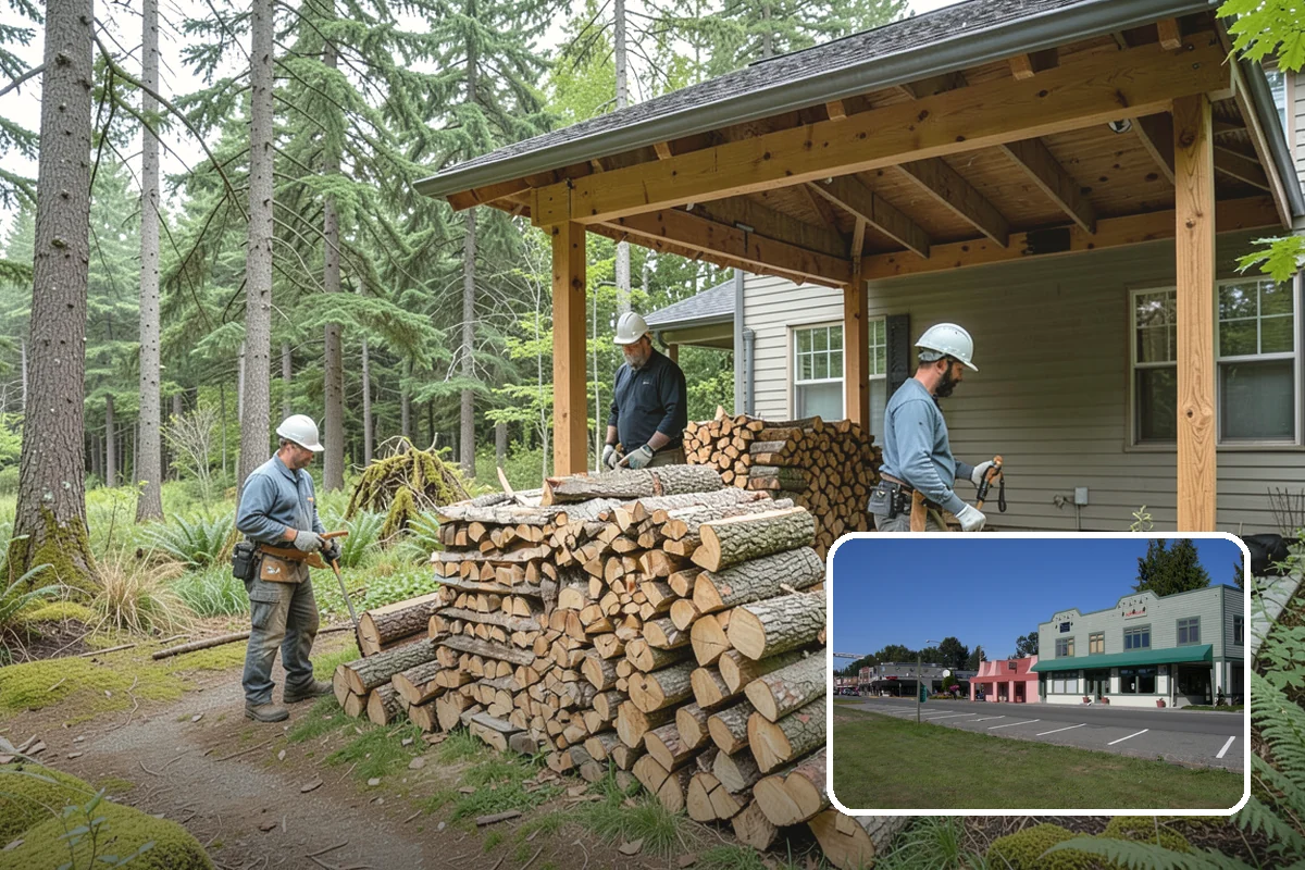 Log Splitting Service in Snoqualmie, King County, WA - Turns raw logs into ready-to-stack firewood
