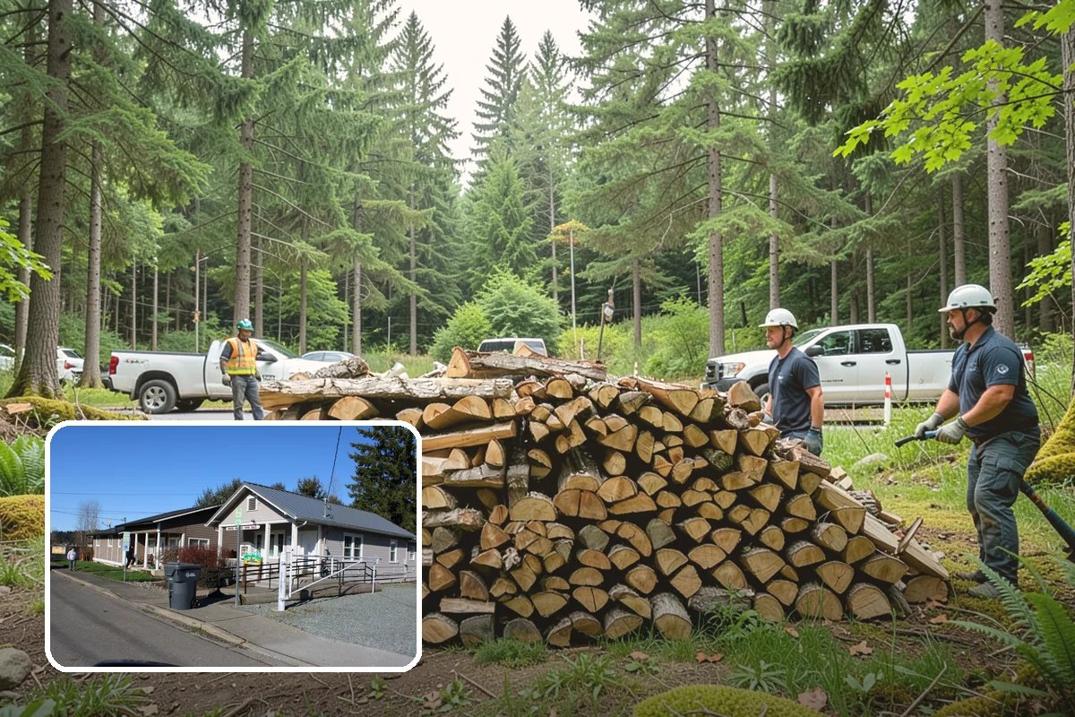 Log Splitting Service in South Prairie, Pierce County, WA - Turns raw logs into ready-to-stack firewood