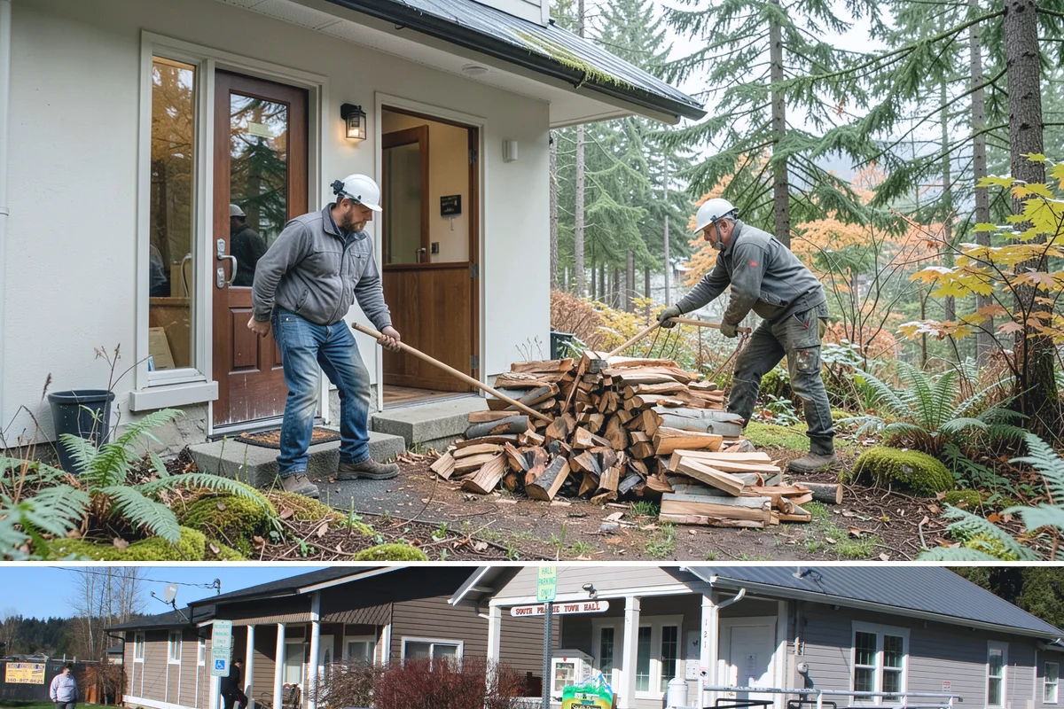 Log Splitting Service in South Prairie, Pierce County, WA - Fall and winter are popular for processing wood you plan to burn soon, while spring splitting sets up summer seasoning.