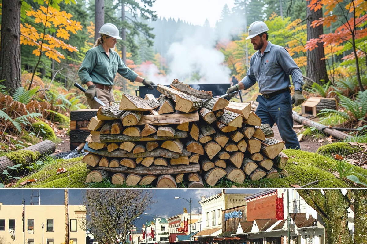 Log Splitting in Arlington, Snohomish County, WA - Splitting in spring or early summer gives the wood a full season to dry before cold weather.