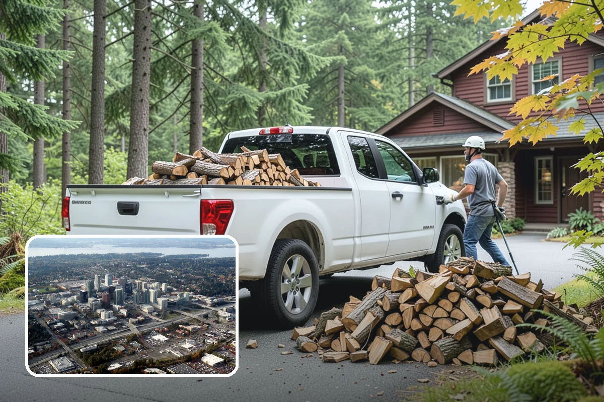 Log Splitting in Bellevue, King County, WA - Fast splitting with professional equipment