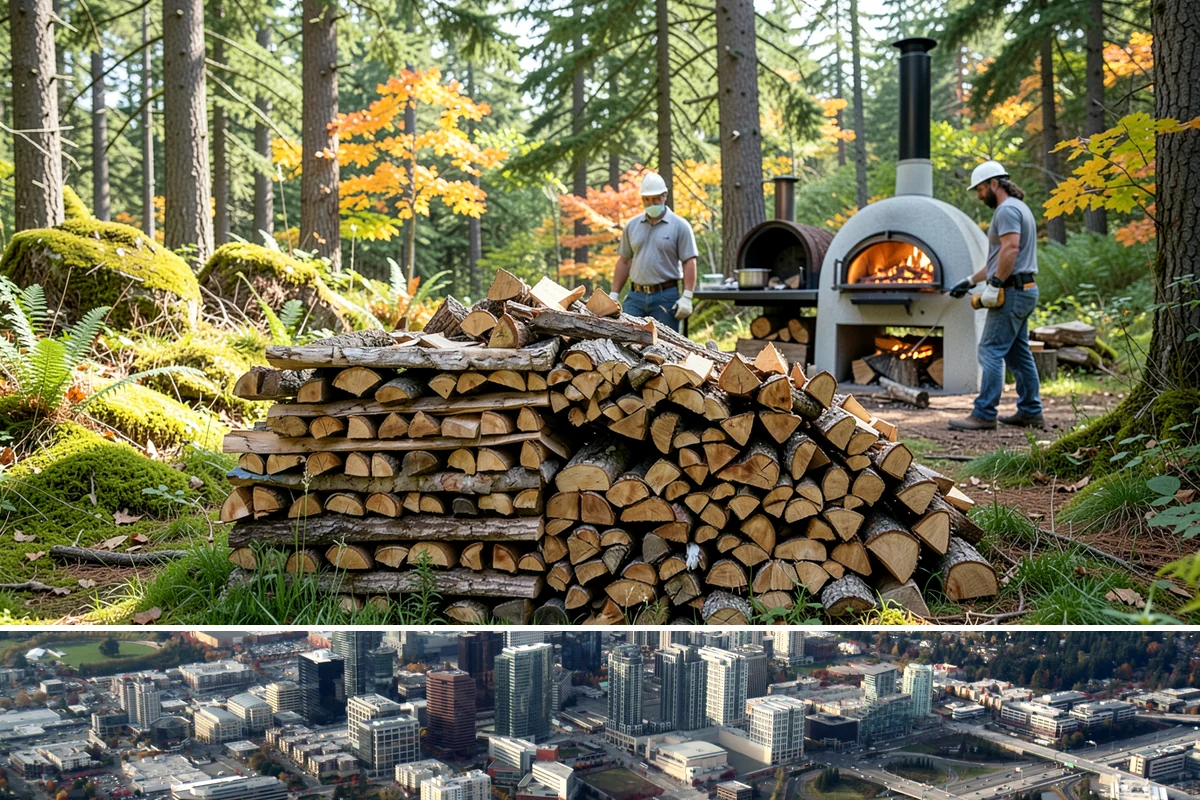 Log Splitting in Bellevue, King County, WA - Splitting in spring or early summer gives the wood a full season to dry before cold weather.