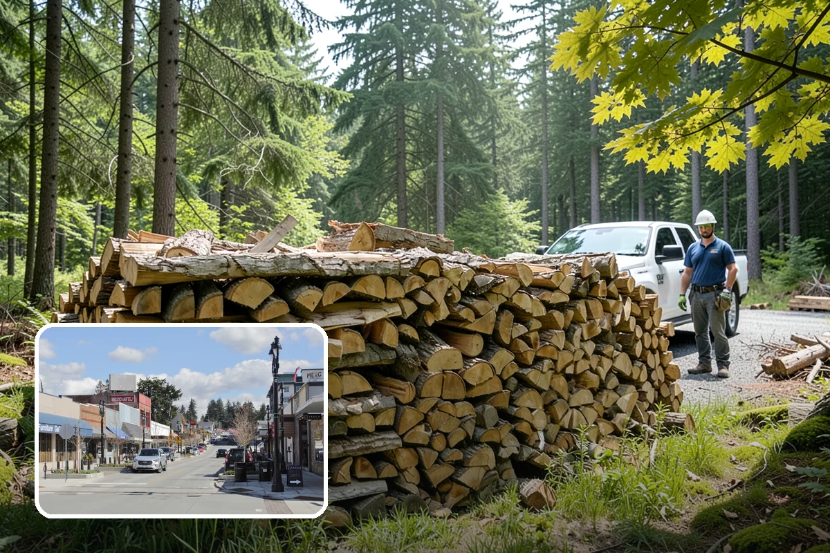 Log Splitting in Bothell, King County, WA - Fast splitting with professional equipment