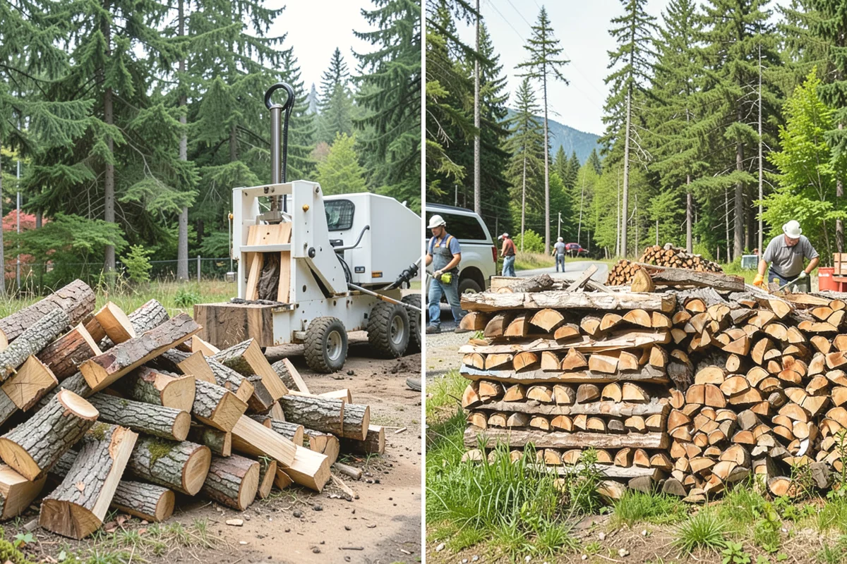 Log Splitting in Carbonado, Pierce County, WA - We check your rounds and preferred split size