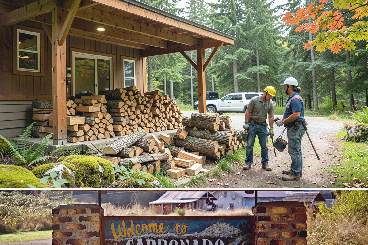 Log Splitting in Carbonado, Pierce County, WA - Splitting in spring or early summer gives the wood a full season to dry before cold weather.