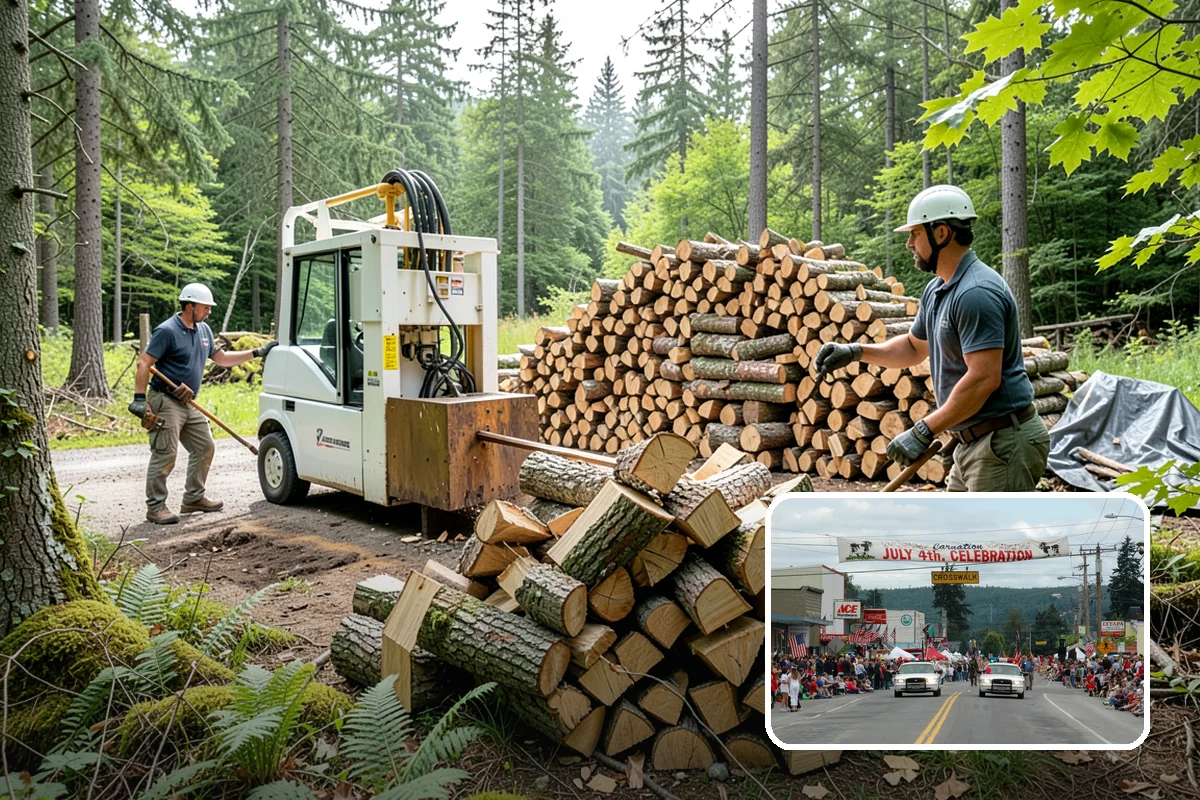Log Splitting in Carnation, King County, WA - Fast splitting with professional equipment