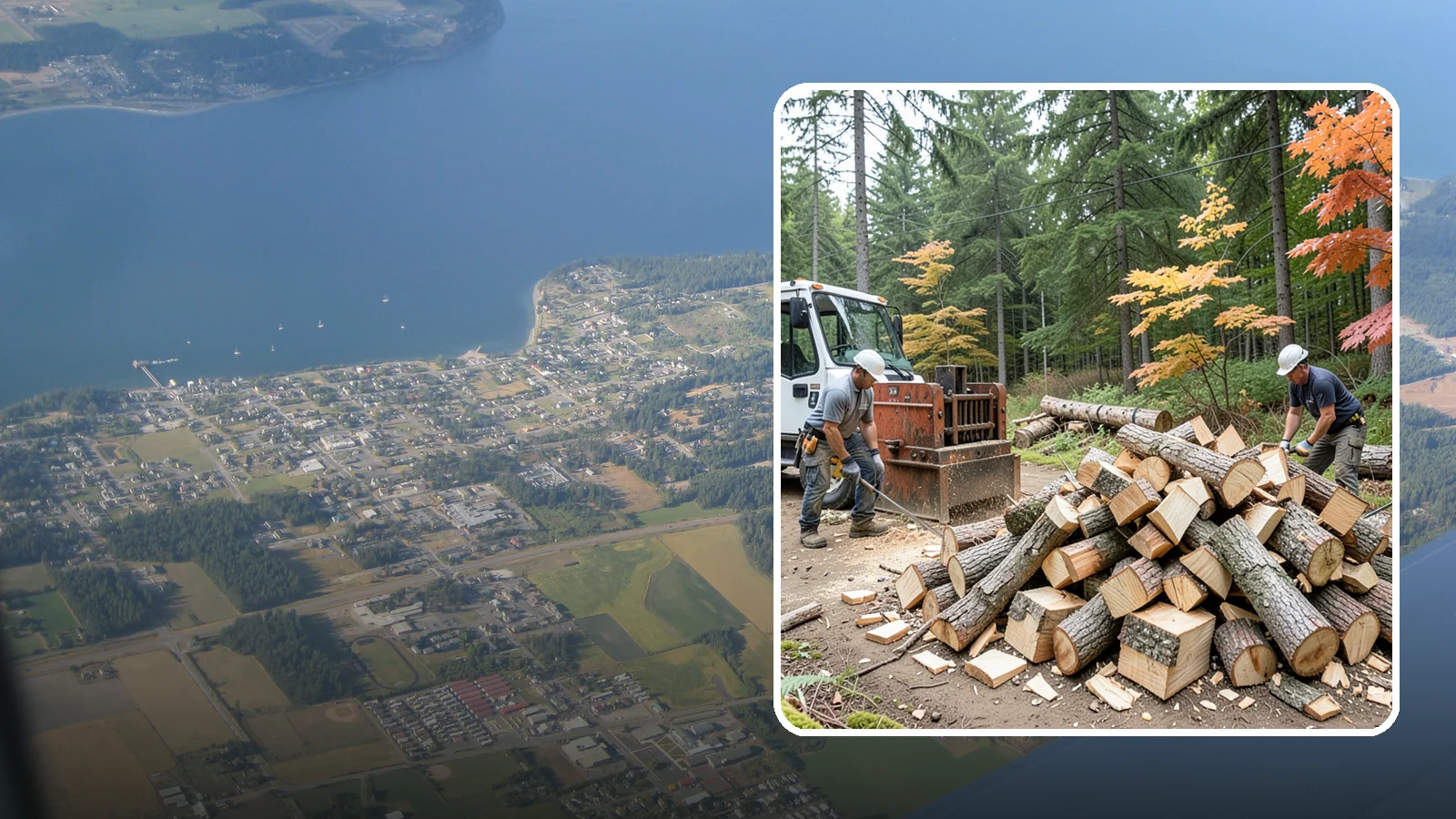 Log Splitting in Coupeville, Island County, WA - We split logs and rounds into finished firewood sized for your stove or fire pit.