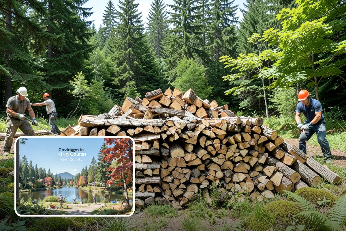 Log Splitting in Covington, King County, WA - Fast splitting with professional equipment