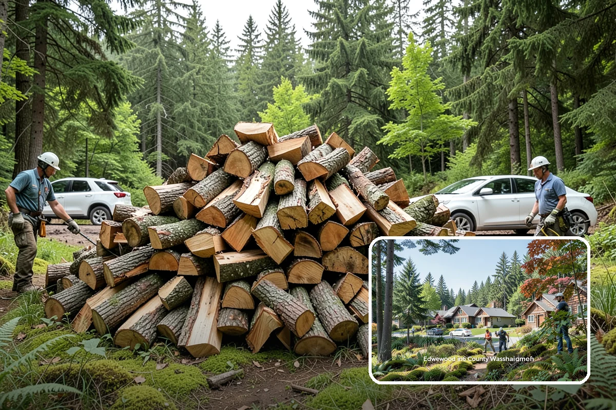 Log Splitting in Edgewood, Pierce County, WA - Fast splitting with professional equipment