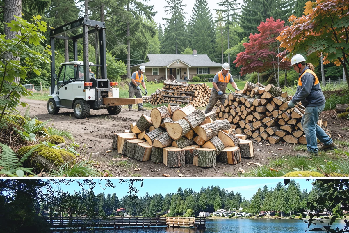 Log Splitting in Federal Way, King County, WA - Splitting in spring or early summer gives the wood a full season to dry before cold weather.