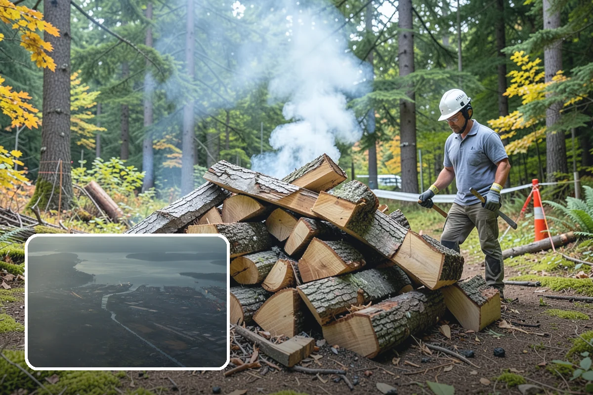 Log Splitting in Fife, Pierce County, WA - Fast splitting with professional equipment