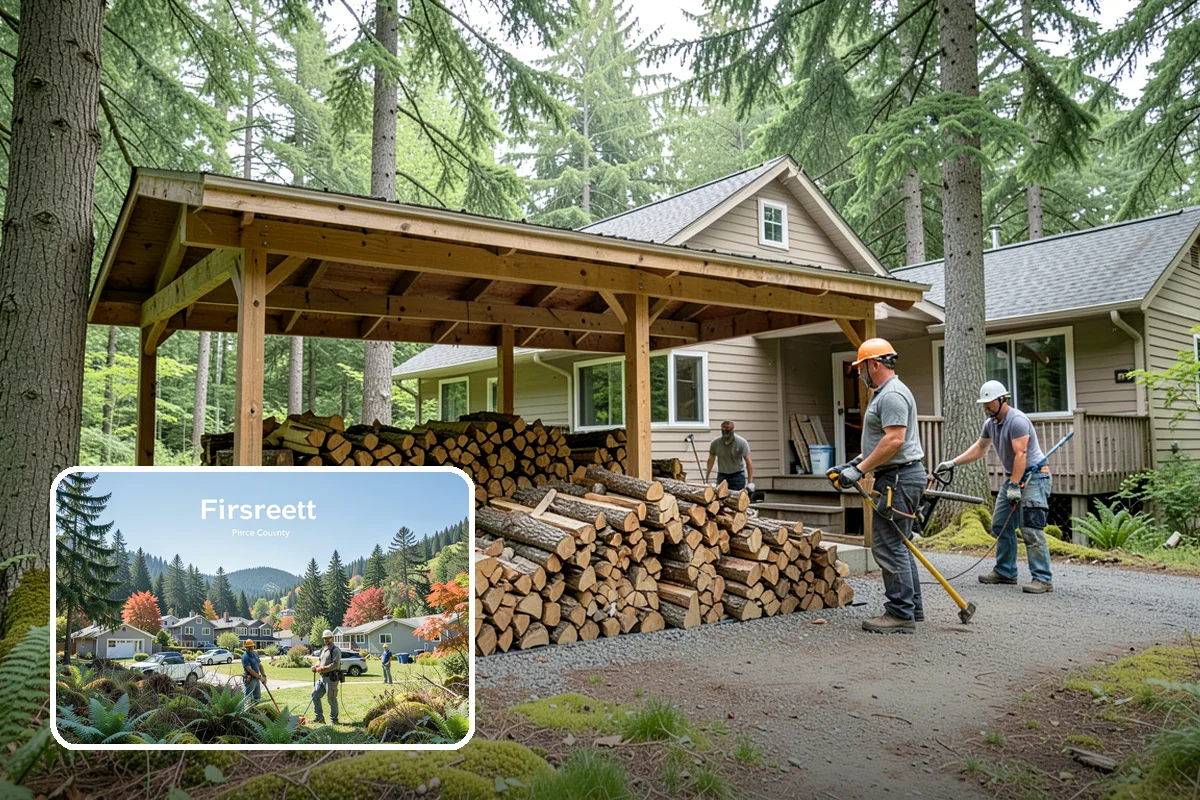 Log Splitting in Fircrest, Pierce County, WA - Fast splitting with professional equipment