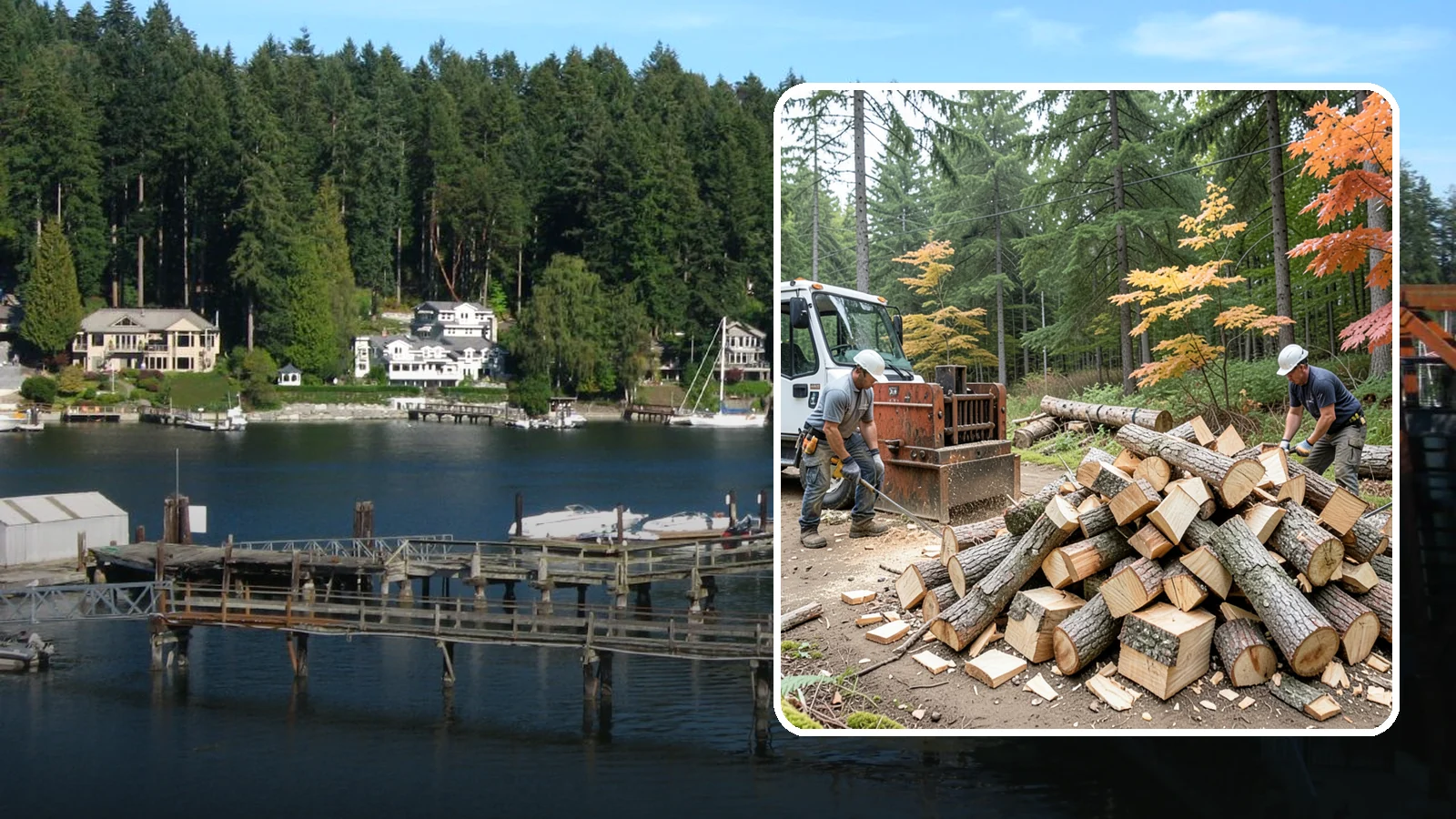 Log Splitting in Gig Harbor, Pierce County, WA - We split logs and rounds into finished firewood sized for your stove or fire pit.