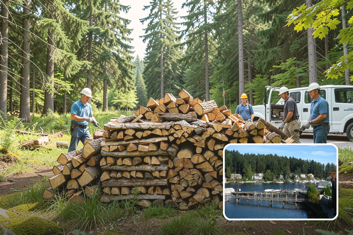 Log Splitting in Gig Harbor, Pierce County, WA - Fast splitting with professional equipment