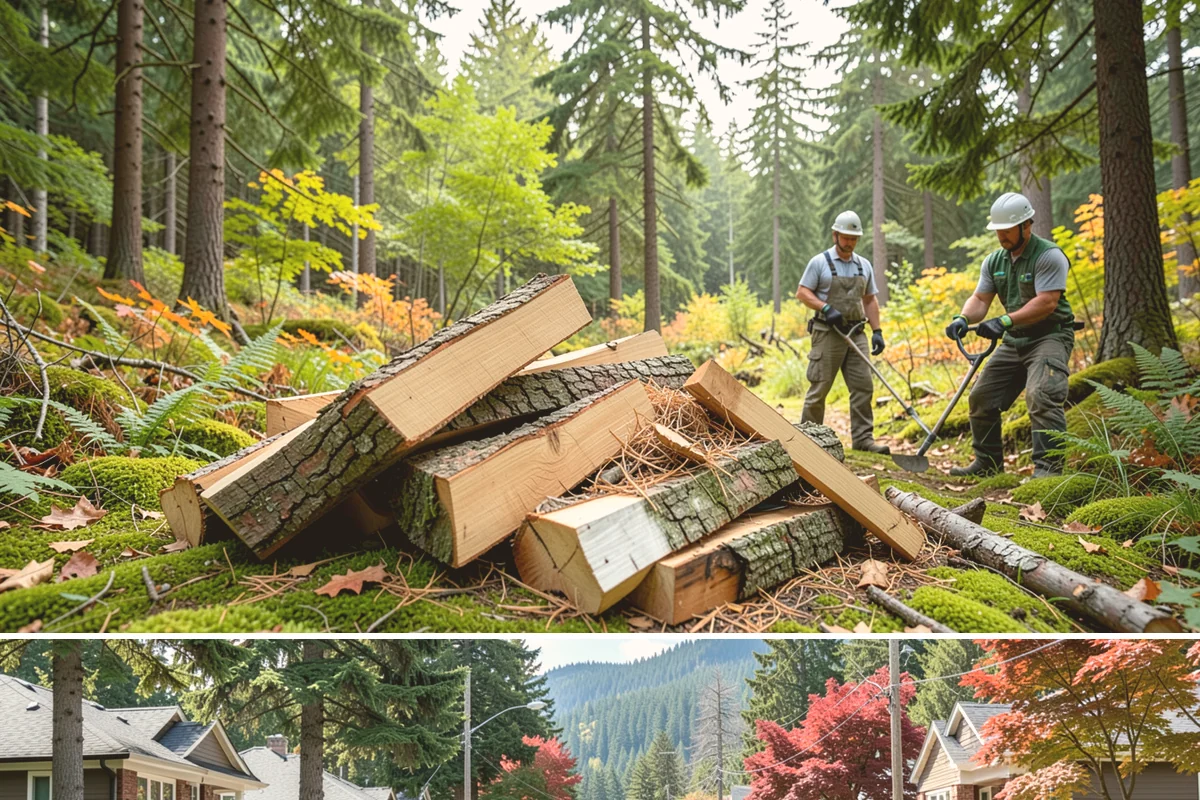Log Splitting in Hunts Point, King County, WA - Splitting in spring or early summer gives the wood a full season to dry before cold weather.