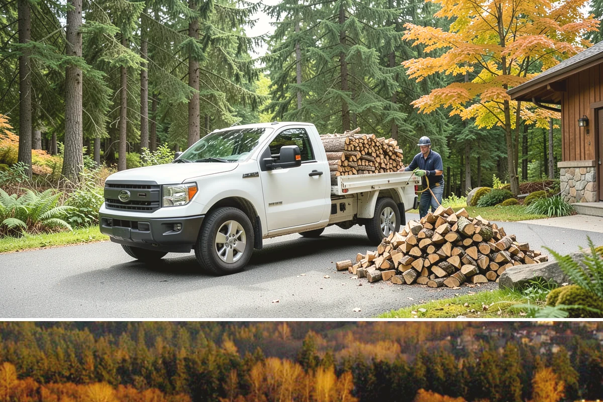 Log Splitting in Kenmore, King County, WA - Splitting in spring or early summer gives the wood a full season to dry before cold weather.
