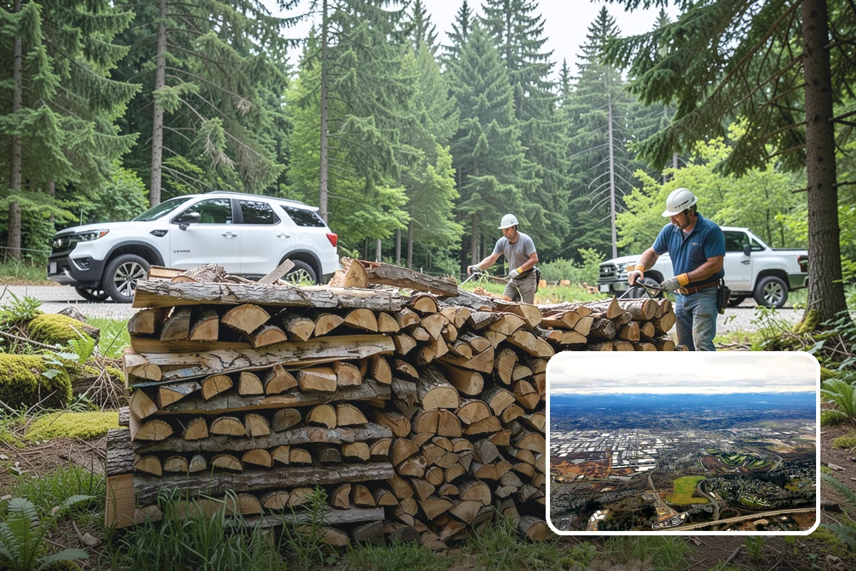 Log Splitting in Kent, King County, WA - Fast splitting with professional equipment