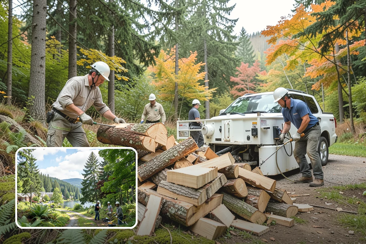 Log Splitting in Lake Forest Park, King County, WA - Fast splitting with professional equipment