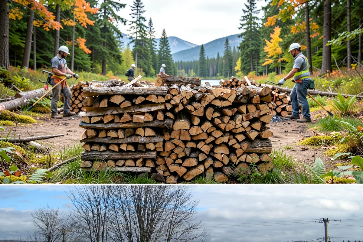 Log Splitting in Langley, Island County, WA - Splitting in spring or early summer gives the wood a full season to dry before cold weather.