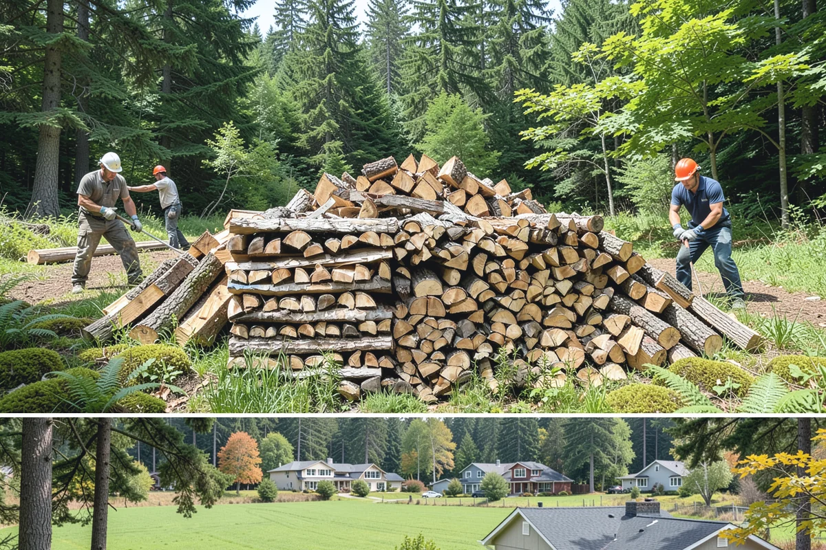 Log Splitting in Lyman, WA - Splitting in spring or early summer gives the wood a full season to dry before cold weather.