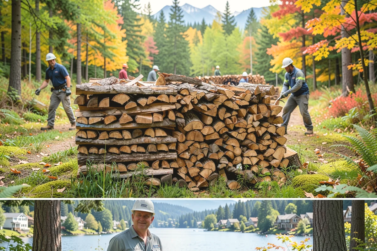 Log Splitting in Milton, King County, WA - Splitting in spring or early summer gives the wood a full season to dry before cold weather.