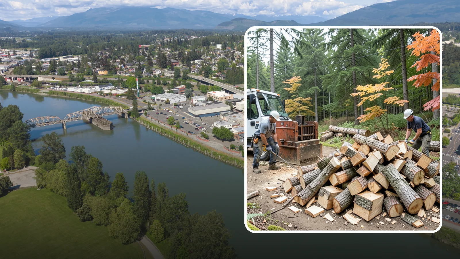 Log Splitting in Mount Vernon, Skagit County, WA - We split logs and rounds into finished firewood sized for your stove or fire pit.
