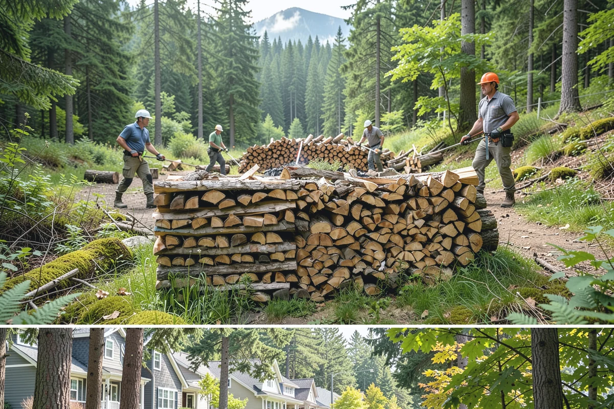 Log Splitting in Normandy Park, King County, WA - Splitting in spring or early summer gives the wood a full season to dry before cold weather.