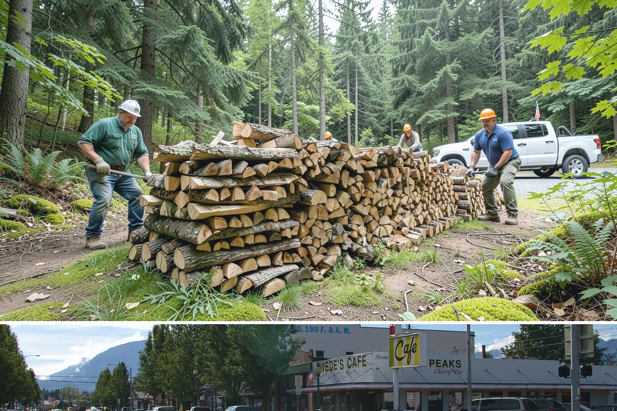 Log Splitting in North Bend, King County, WA - Splitting in spring or early summer gives the wood a full season to dry before cold weather.