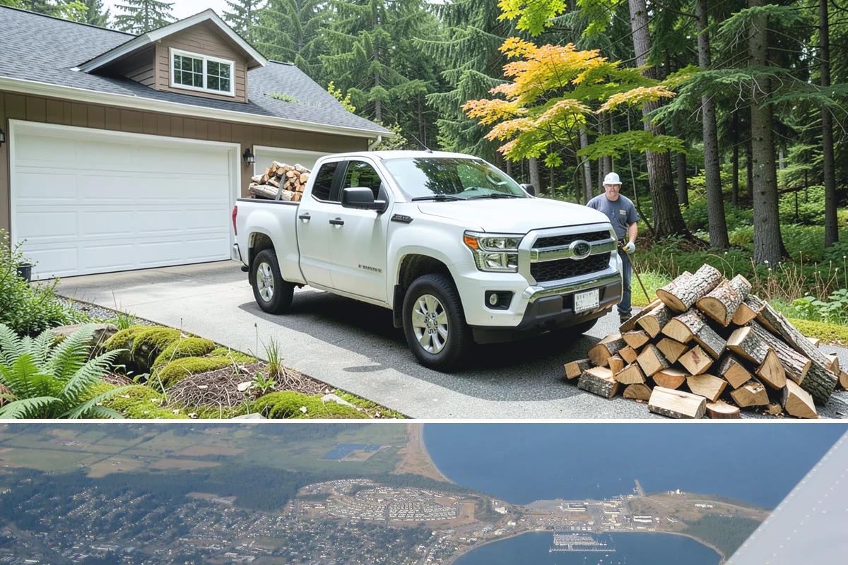 Log Splitting in Oak Harbor, Island County, WA - Splitting in spring or early summer gives the wood a full season to dry before cold weather.