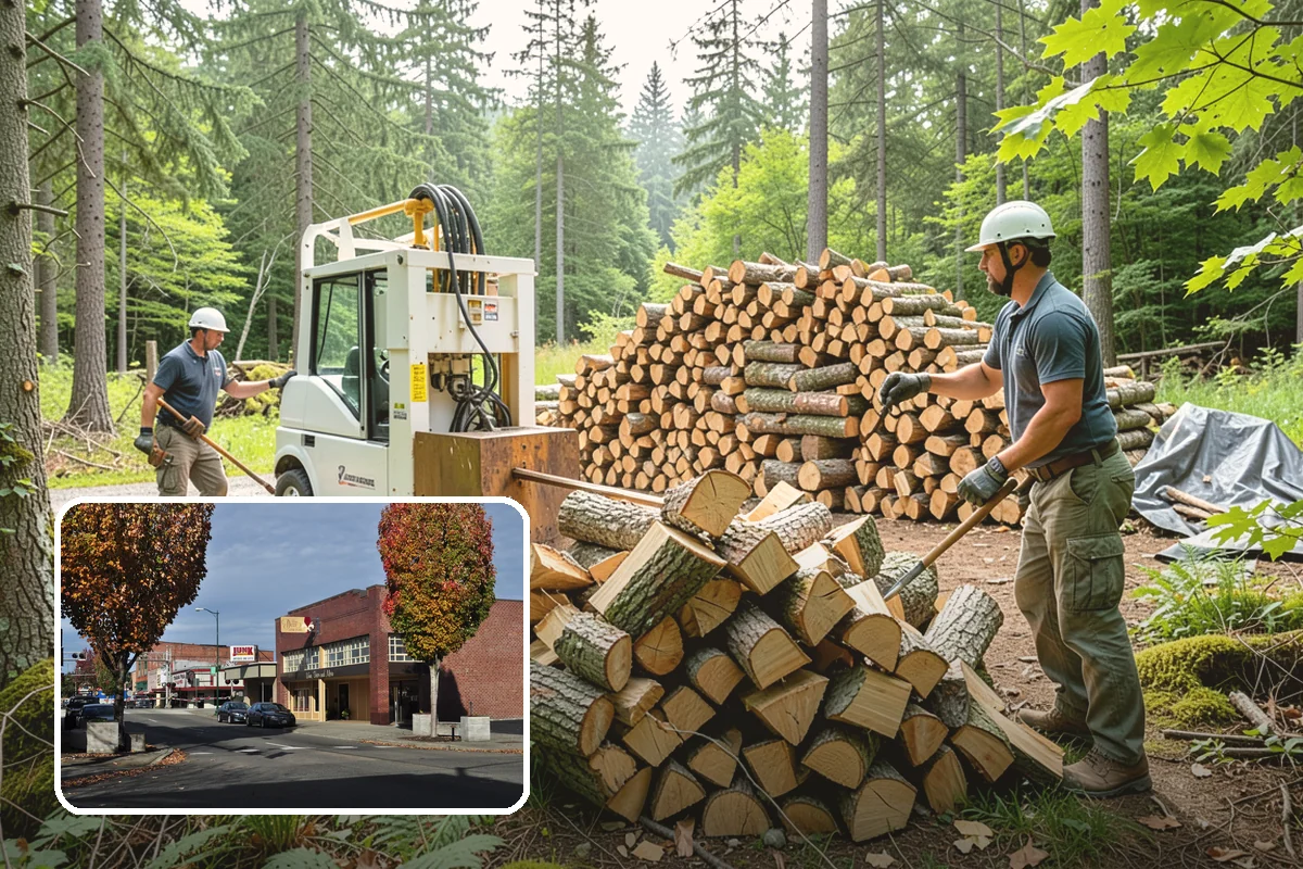 Log Splitting in Puyallup, Pierce County, WA - Fast splitting with professional equipment