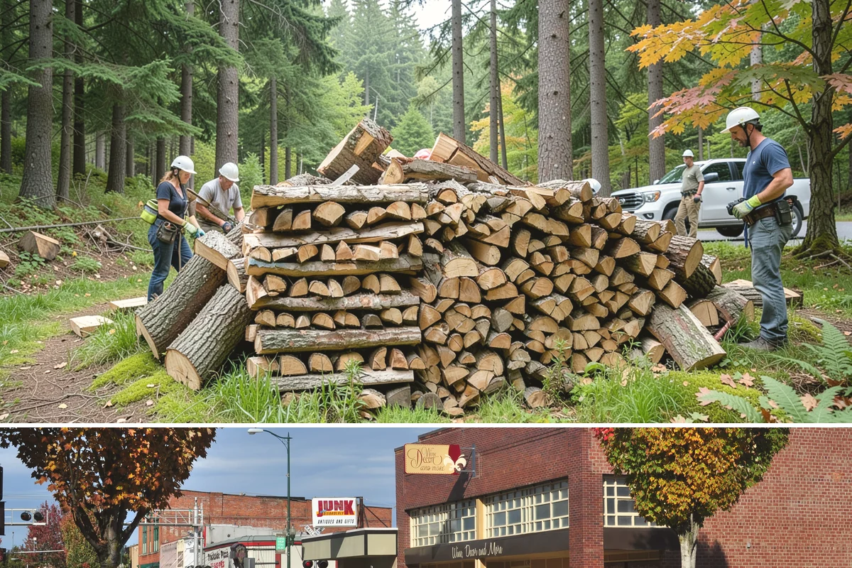 Log Splitting in Puyallup, Pierce County, WA - Splitting in spring or early summer gives the wood a full season to dry before cold weather.