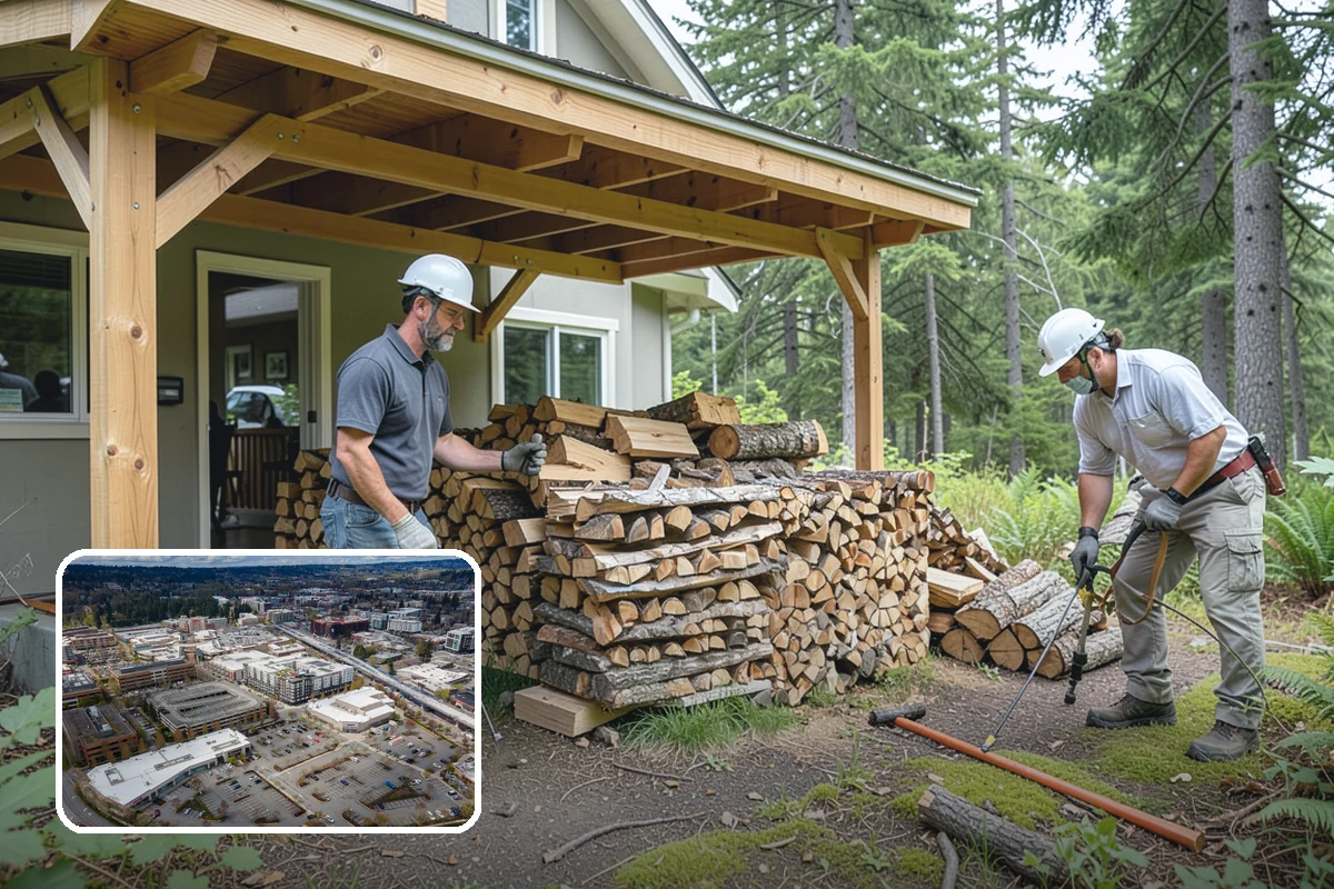 Log Splitting in Redmond, King County, WA - Fast splitting with professional equipment