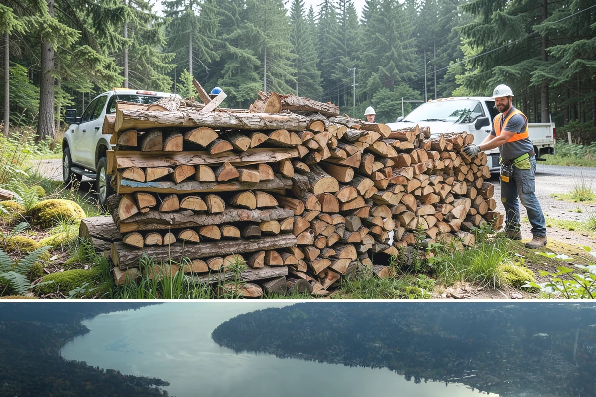 Log Splitting in Sammamish, King County, WA - Splitting in spring or early summer gives the wood a full season to dry before cold weather.