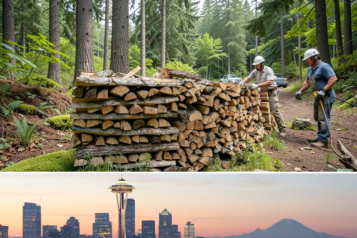 Log Splitting in Seattle, King County, WA - Splitting in spring or early summer gives the wood a full season to dry before cold weather.