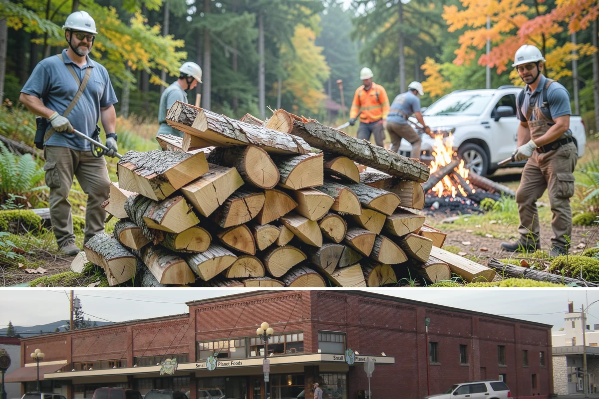 Log Splitting in Sedro-Woolley, Skagit County, WA - Splitting in spring or early summer gives the wood a full season to dry before cold weather.