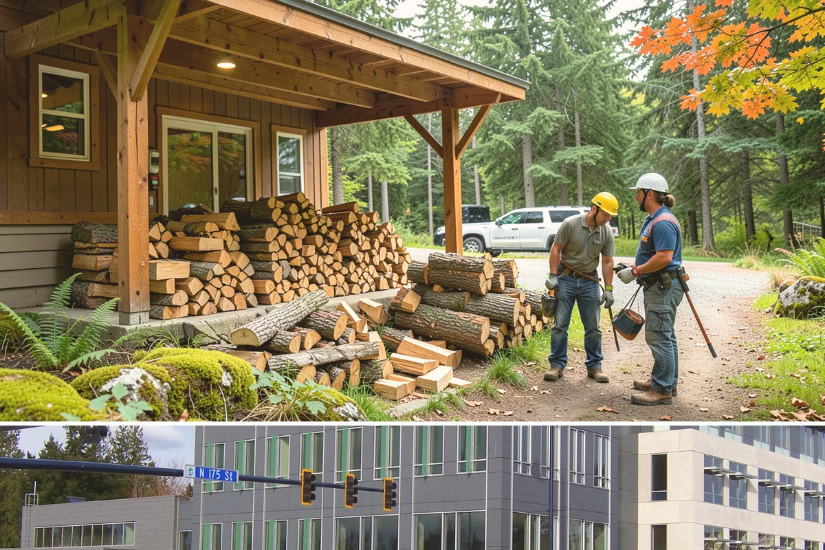 Log Splitting in Shoreline, King County, WA - Splitting in spring or early summer gives the wood a full season to dry before cold weather.