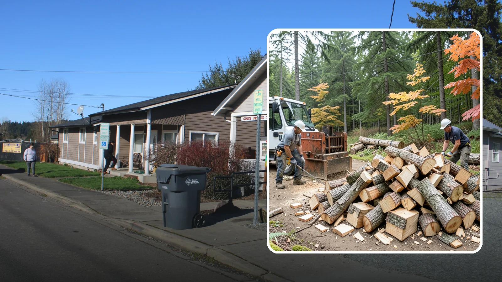 Log Splitting in South Prairie, Pierce County, WA - We split logs and rounds into finished firewood sized for your stove or fire pit.